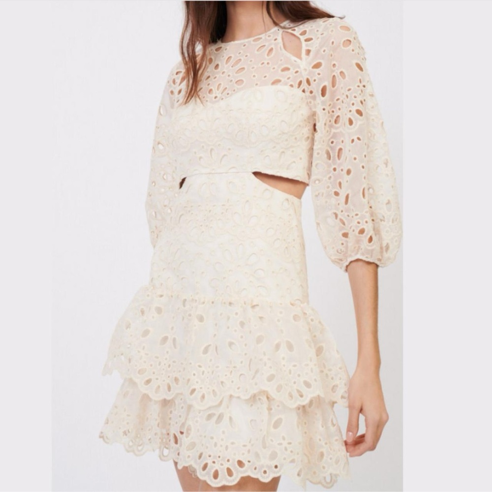 Maje Eyelet Cutout Dress
